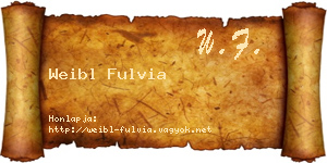 Weibl Fulvia névjegykártya
